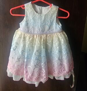 Bonnie Baby Pastel Lace Baby Dress